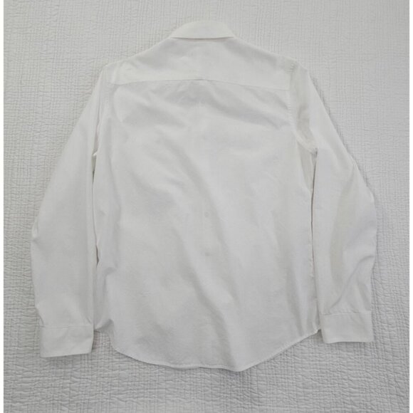 Calvin Klein Button Up Shirt Men's M White Slim Fit Snaps Long Sleeve EUC LN - Picture 10 of 15